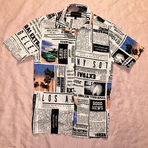 Newspaper Button Shirt!